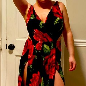 Rose cut out dress